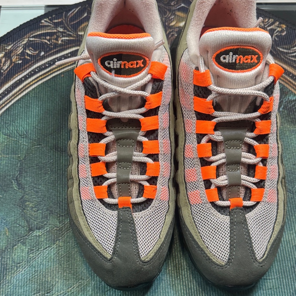 Nike Air Max Olive and Orange Athletic Shoes